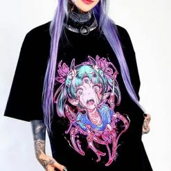 INVASION CLUB Phage-Chan [Black] | T-SHIRT*