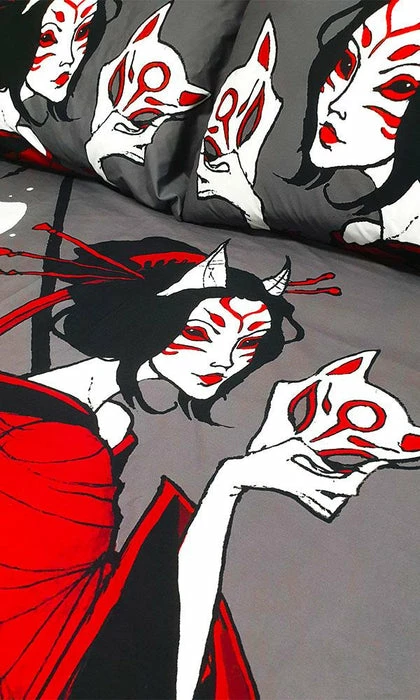 HELLS BLANKETS Kitsune Horrors | QUEEN QUILT SET - Image 2