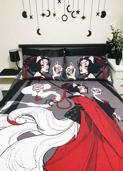 HELLS BLANKETS Kitsune Horrors | QUEEN QUILT SET - Image 4