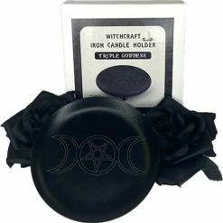 GOTHIC GIFTS Iron Triple Moon | CANDLE HOLDER