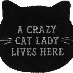 GOTHIC GIFTS Black Cat Lady Shaped | DOOR MAT