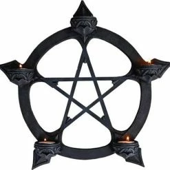 GOTHIC GIFTS Black Pentagram | TEALIGHT HANGER