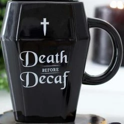 GOTHIC GIFTS Death Before Decaf Coffin | MUG
