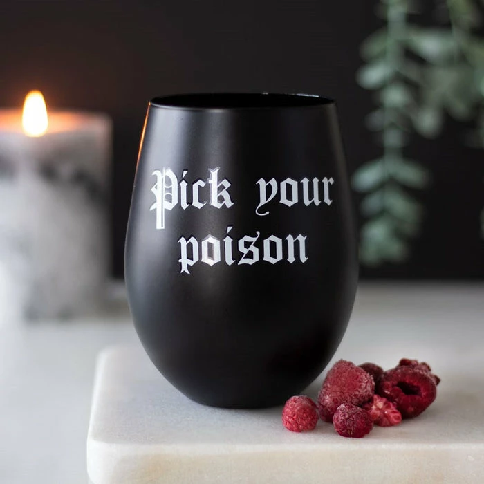GOTHIC GIFTS Pick Your Poison | STEMLESS WINE GLASS - Image 5