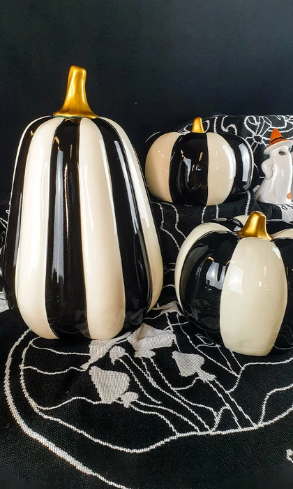 GOTHIC GIFTS Striped | PUMPKIN DECOR SET** - Image 2