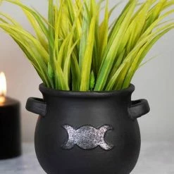 GOTHIC GIFTS Triple Moon | CAULDRON PLANT POT