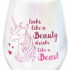 HOMEWARES Beauty And Beast [Aurora] | STEMLESS WINE GLASS*