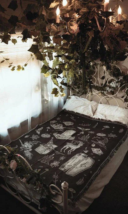 LIVELY GHOSTS Cottage Witch | TAPESTRY BLANKET` - Image 12