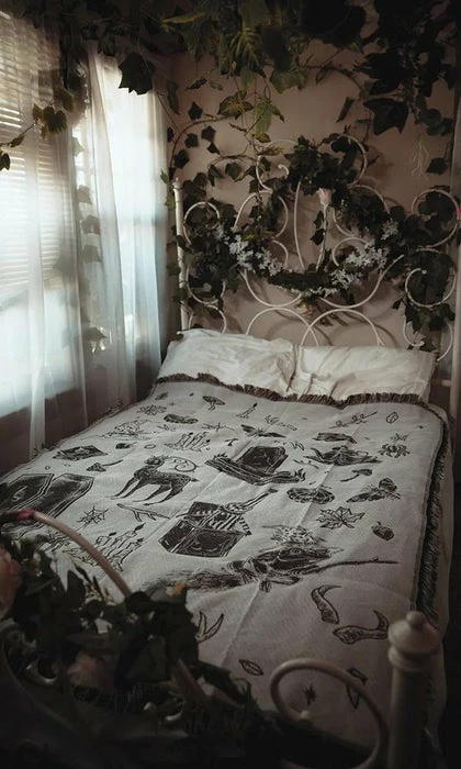 LIVELY GHOSTS Cottage Witch | TAPESTRY BLANKET` - Image 14
