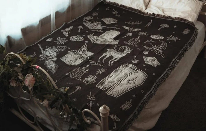 LIVELY GHOSTS Cottage Witch | TAPESTRY BLANKET` - Image 9