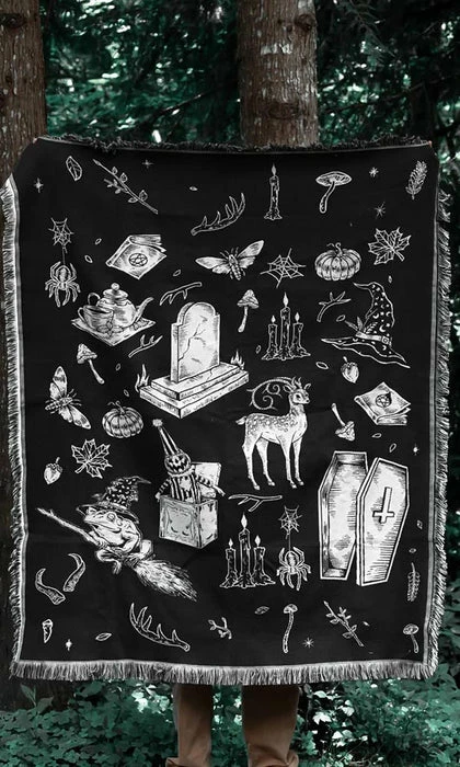 LIVELY GHOSTS Cottage Witch | TAPESTRY BLANKET`