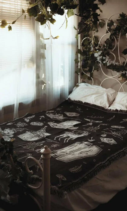 LIVELY GHOSTS Cottage Witch | TAPESTRY BLANKET` - Image 2