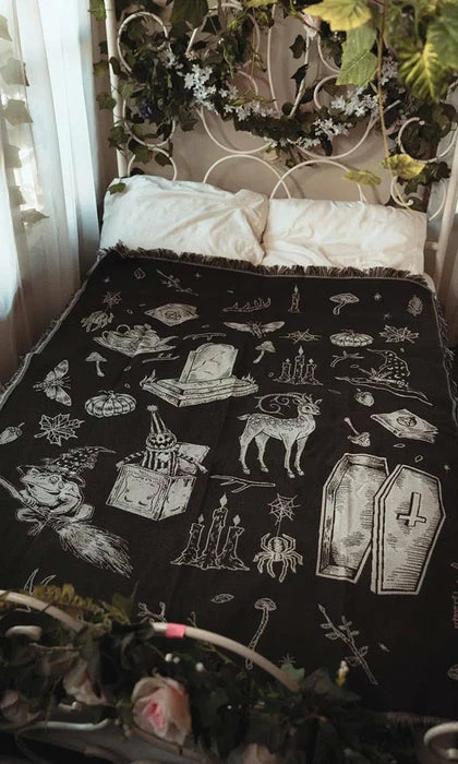 LIVELY GHOSTS Cottage Witch | TAPESTRY BLANKET` - Image 8