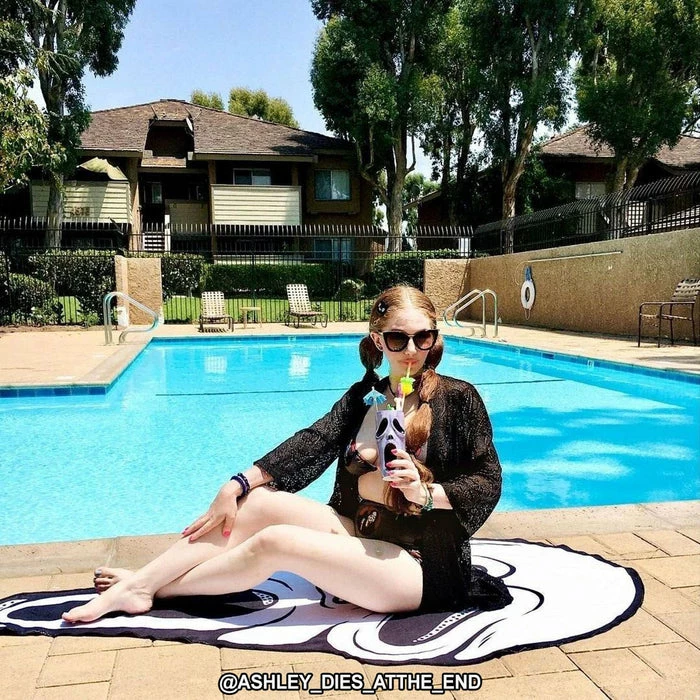 TOO FAST APPAREL Scream Ghost Face Shaped | BEACH TOWEL - Image 4