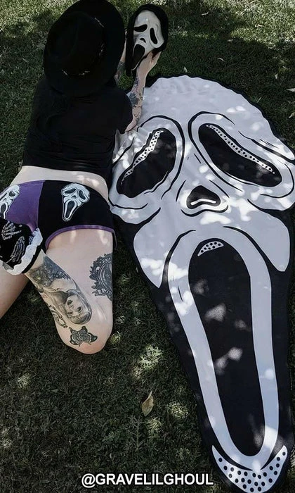 TOO FAST APPAREL Scream Ghost Face Shaped | BEACH TOWEL - Image 3