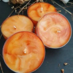 WIXCRAFT CANDLES Pumpkin & Pecan Pie | MAXI TEALIGHTS [4 Pack]