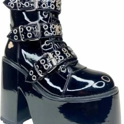 YRU Smash Strapped [Black/Silver] | PLATFORM BOOTS